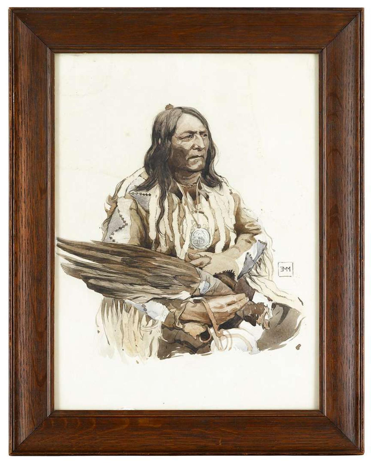 Edmund Montague Morris (Canadian 1871-1913) two portraits of native american leaders
