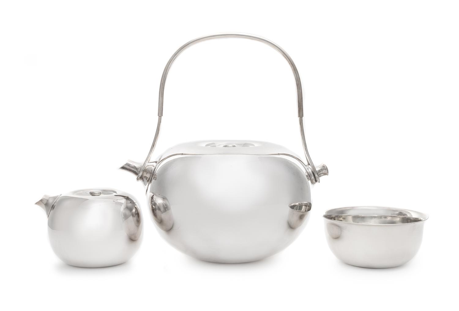 Vivianna Torun Bulow-Hube (Swedish, 1927-2004), Dansk, Denmark, 1965, a tea service, comprising a teapot, creamer and sugar
