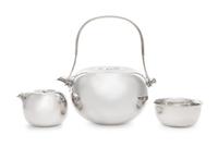 Vivianna Torun Bulow-Hube (Swedish, 1927-2004), Dansk, Denmark, 1965, a tea service, comprising a teapot, creamer and sugar