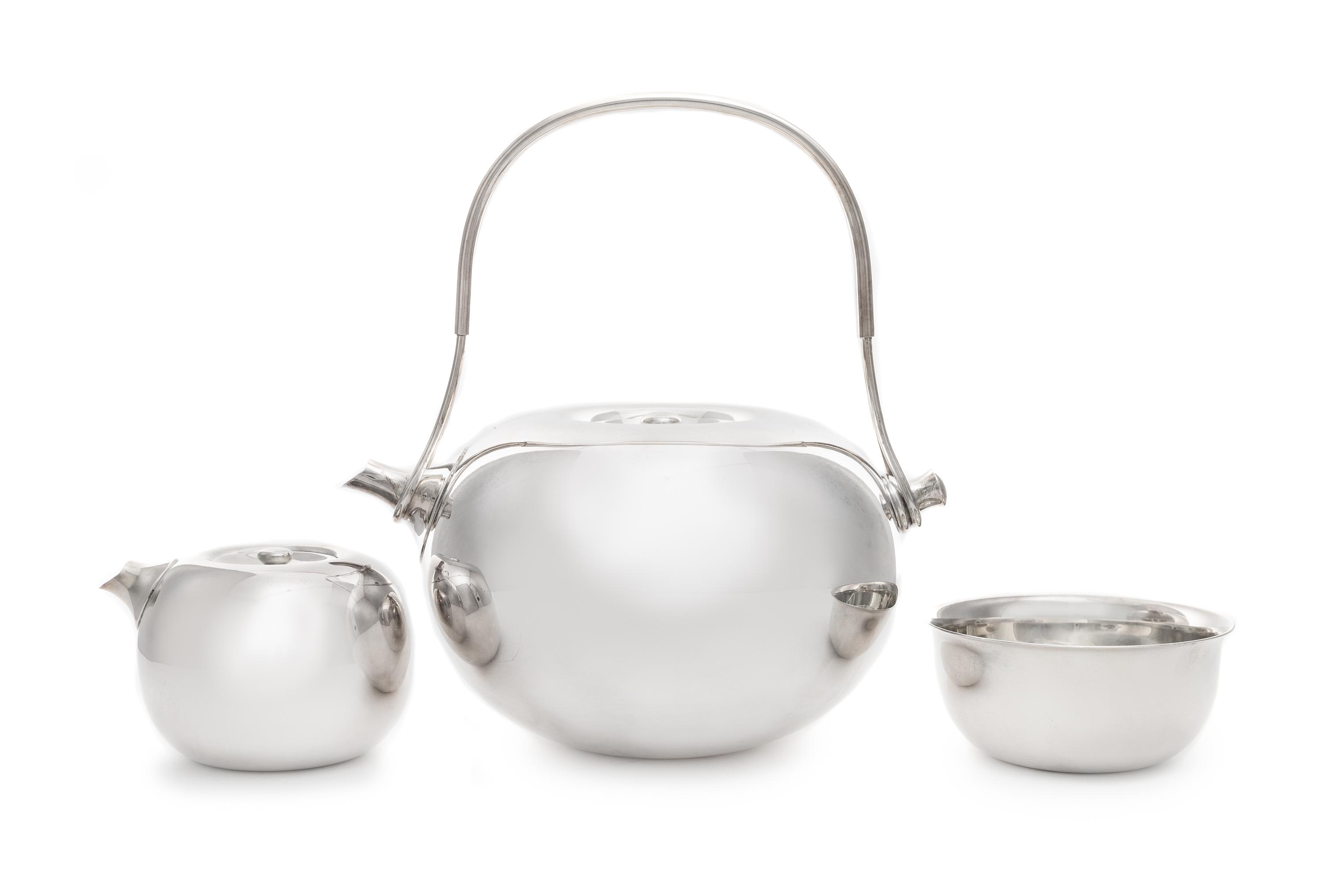 Vivianna Torun Bulow-Hube (Swedish, 1927-2004), Dansk, Denmark, 1965, a tea service, comprising a teapot, creamer and sugar