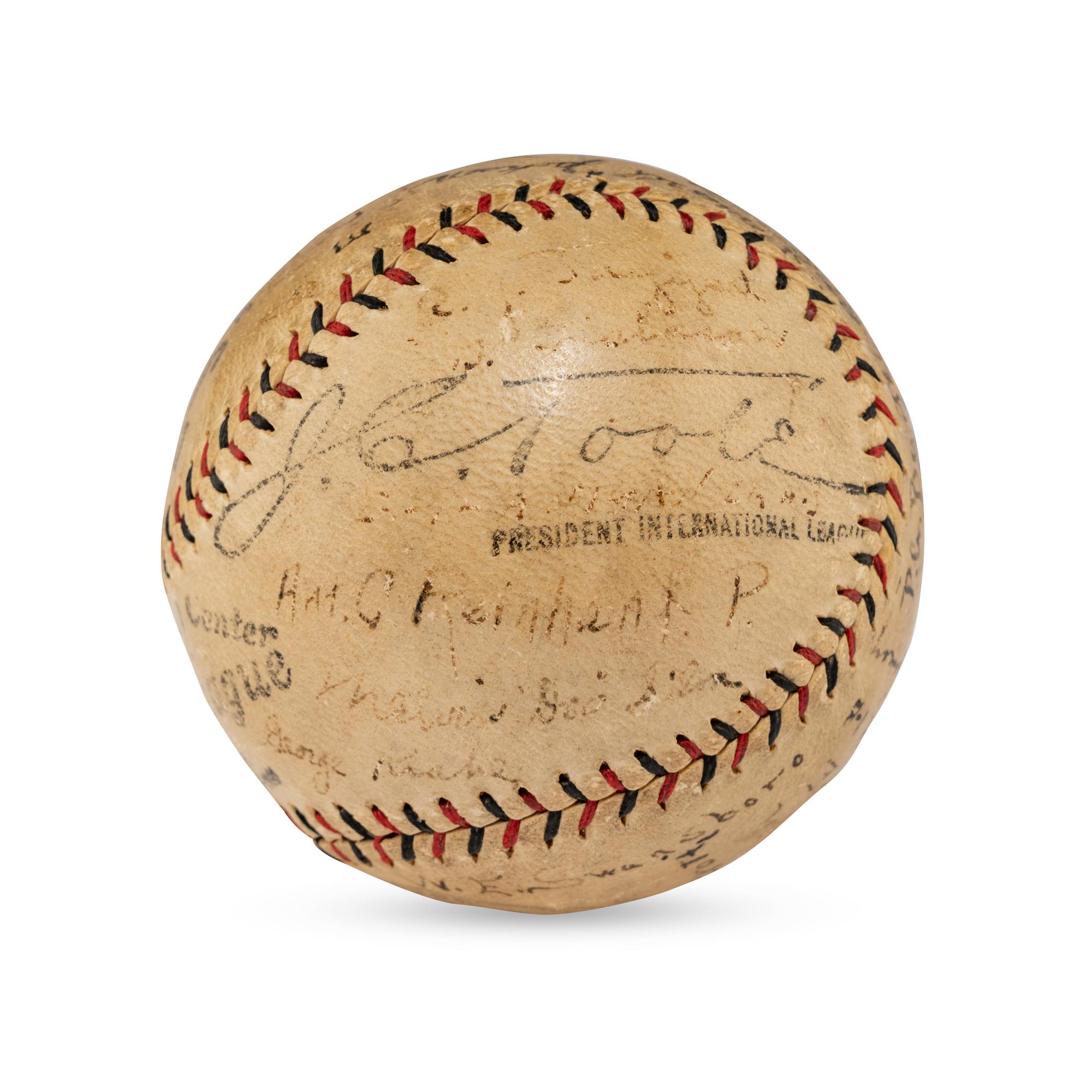 A 1923 Syracuse Stars Team Signed Autograph Baseball