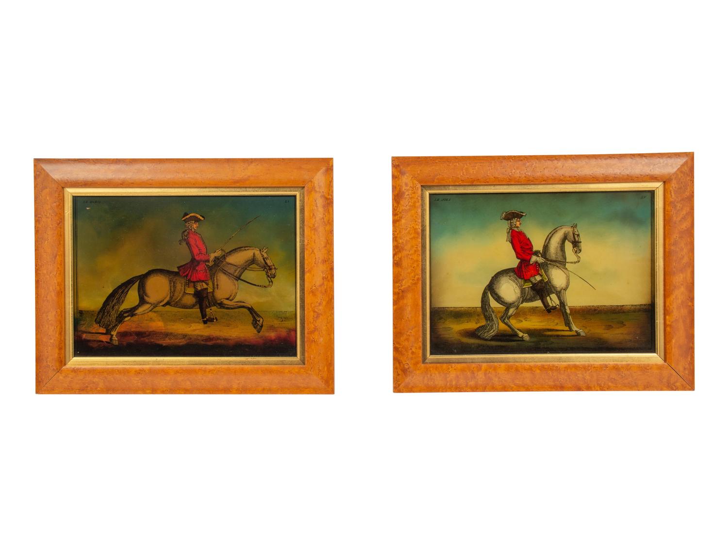 A Pair of English Mezzotints on Glass