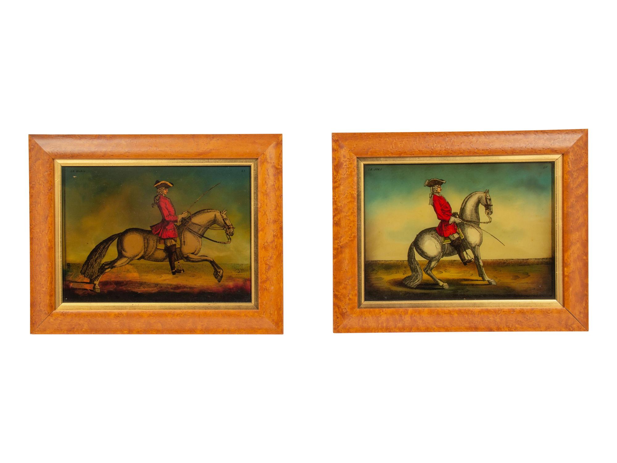 A Pair of English Mezzotints on Glass