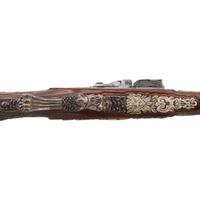 Contemporary Flintlock Jaeger Rifle with Actaeon and Hunting Motifs by John B. Derrick (American, b.1936)
