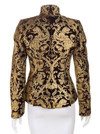 A Roberto Cavalli Brown Velvet and Gold Brocade Jacket, Size 38.