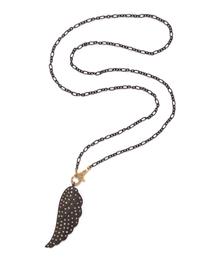 OXIDIZED SILVER, GOLD-FILLED AND DIAMOND PENDANT/NECKLACE