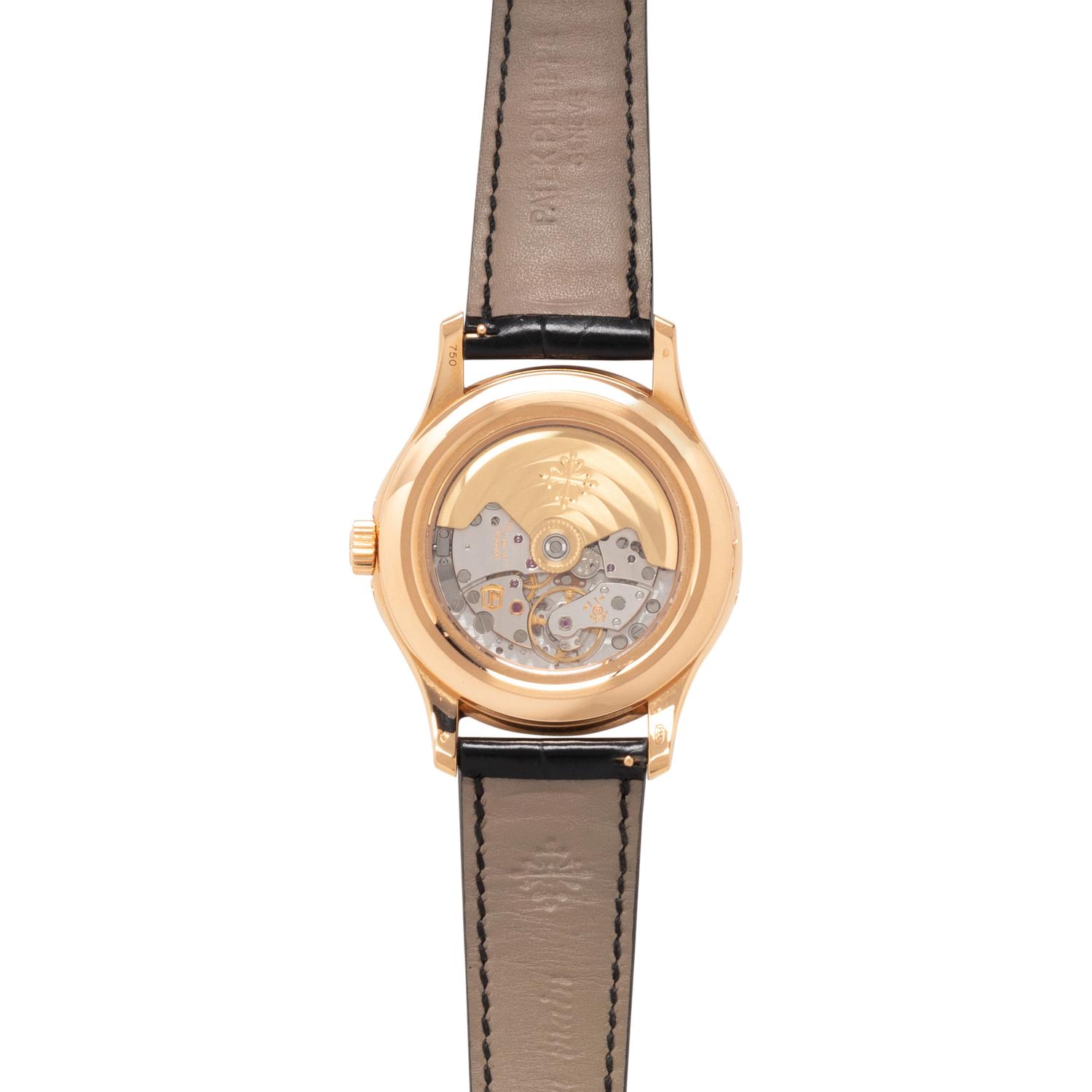 PATEK PHILIPPE, REF. 5205R 18K ROSE GOLD ANNUAL CALENDAR WITH MOON PHASE WATCH