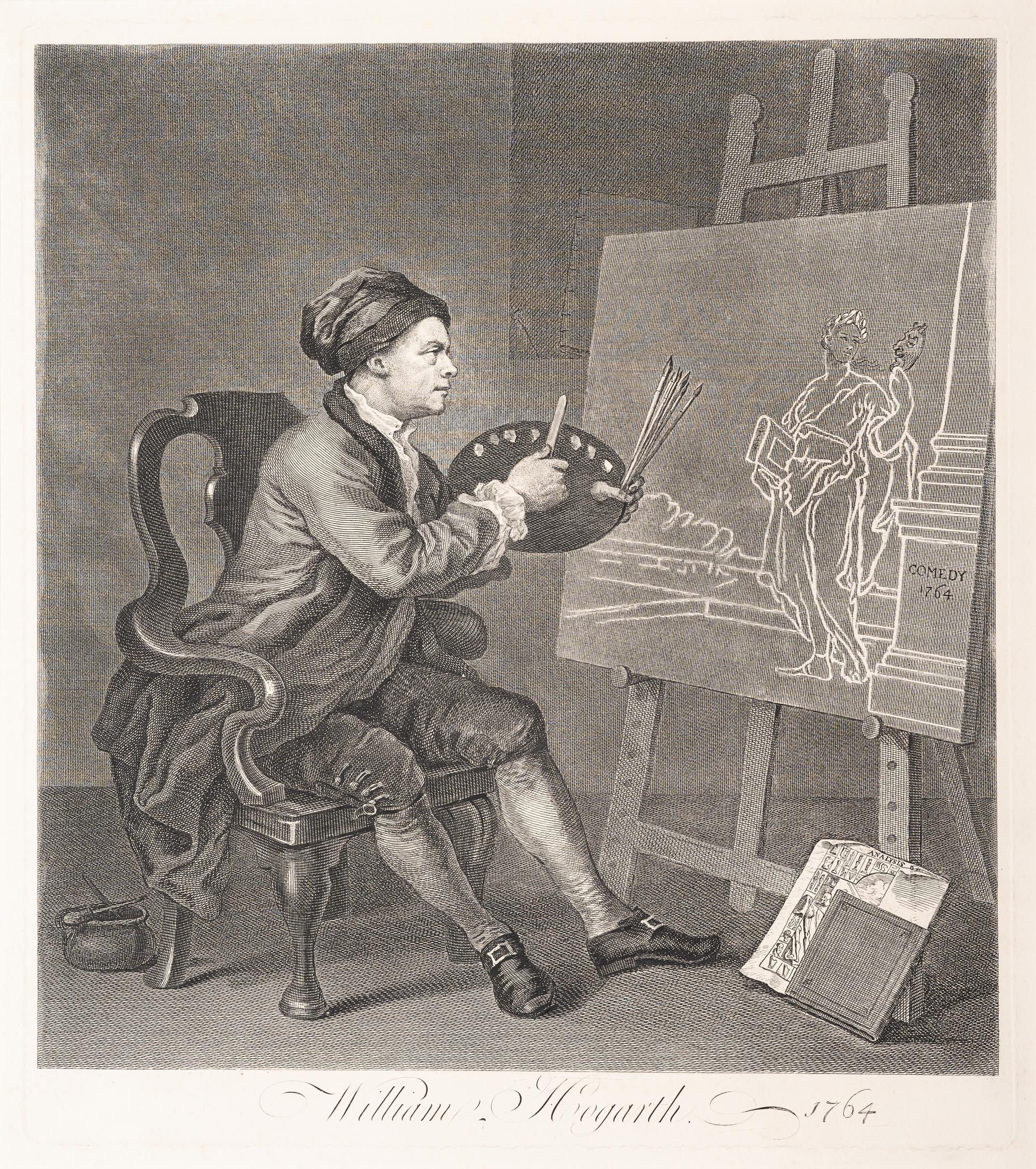 A pair of prints ( At the Easel ; The Invasion , Plate II, England)