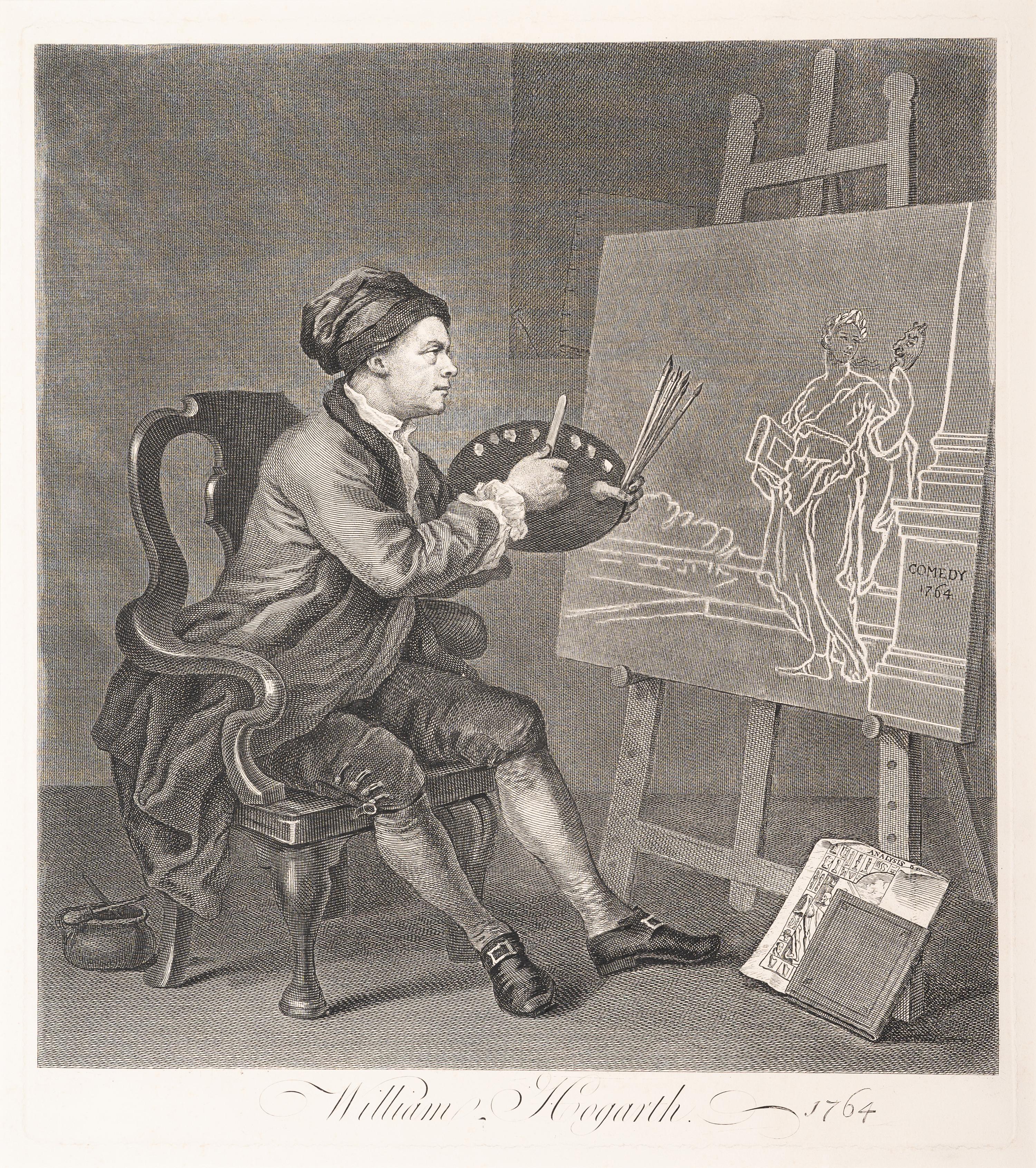 A pair of prints ( At the Easel ; The Invasion , Plate II, England)