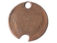 [CIVIL WAR]. Dog tag of M. Mc'Keen of Sanborn, Iowa.