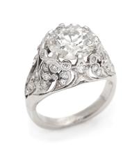 An Art Deco Platinum and Diamond Ring, 4.40 dwts.