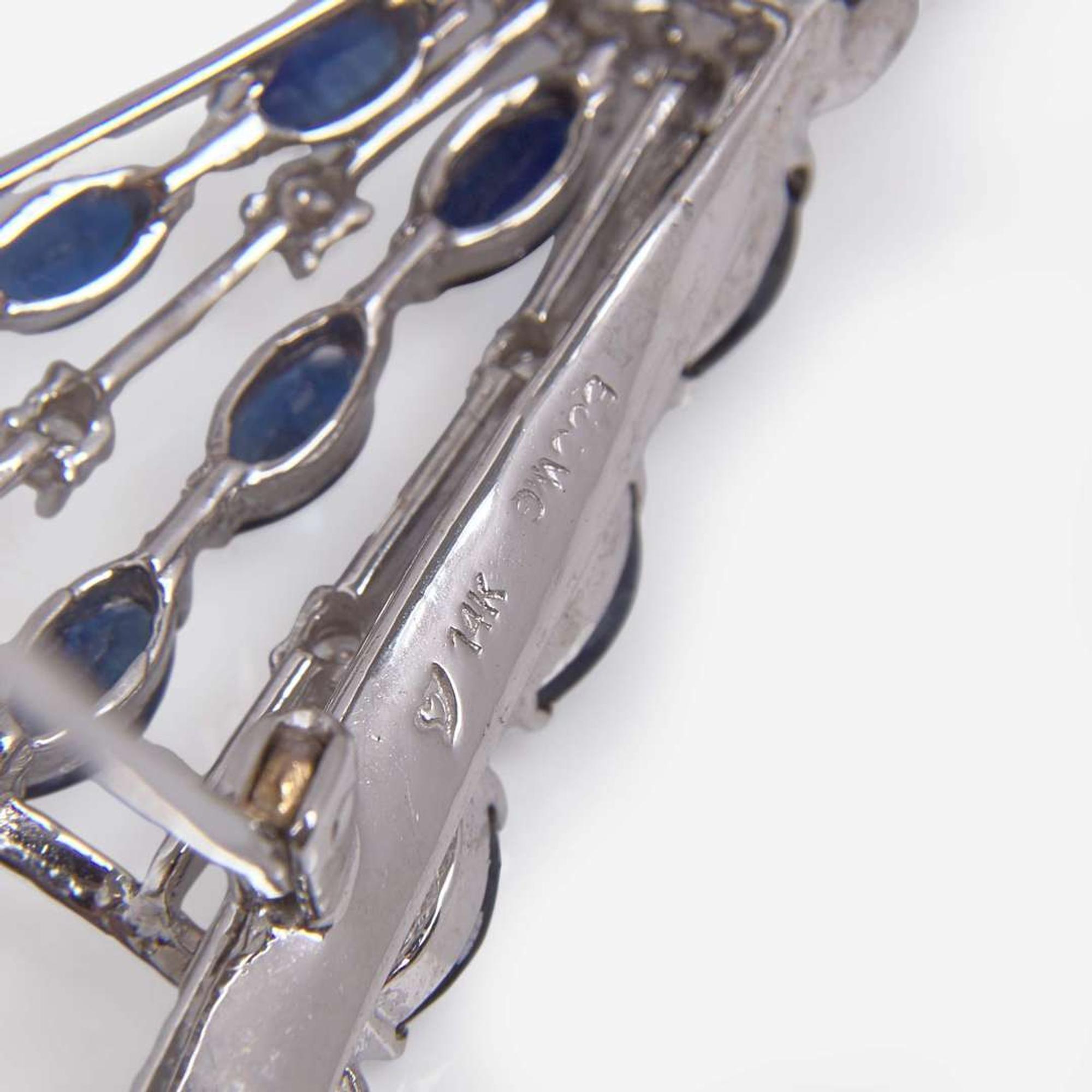A Collection of 14K White Gold, Diamond, and Sapphire Jewelry