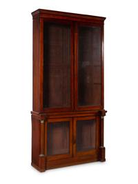 An Empire Style Walnut Bookcase