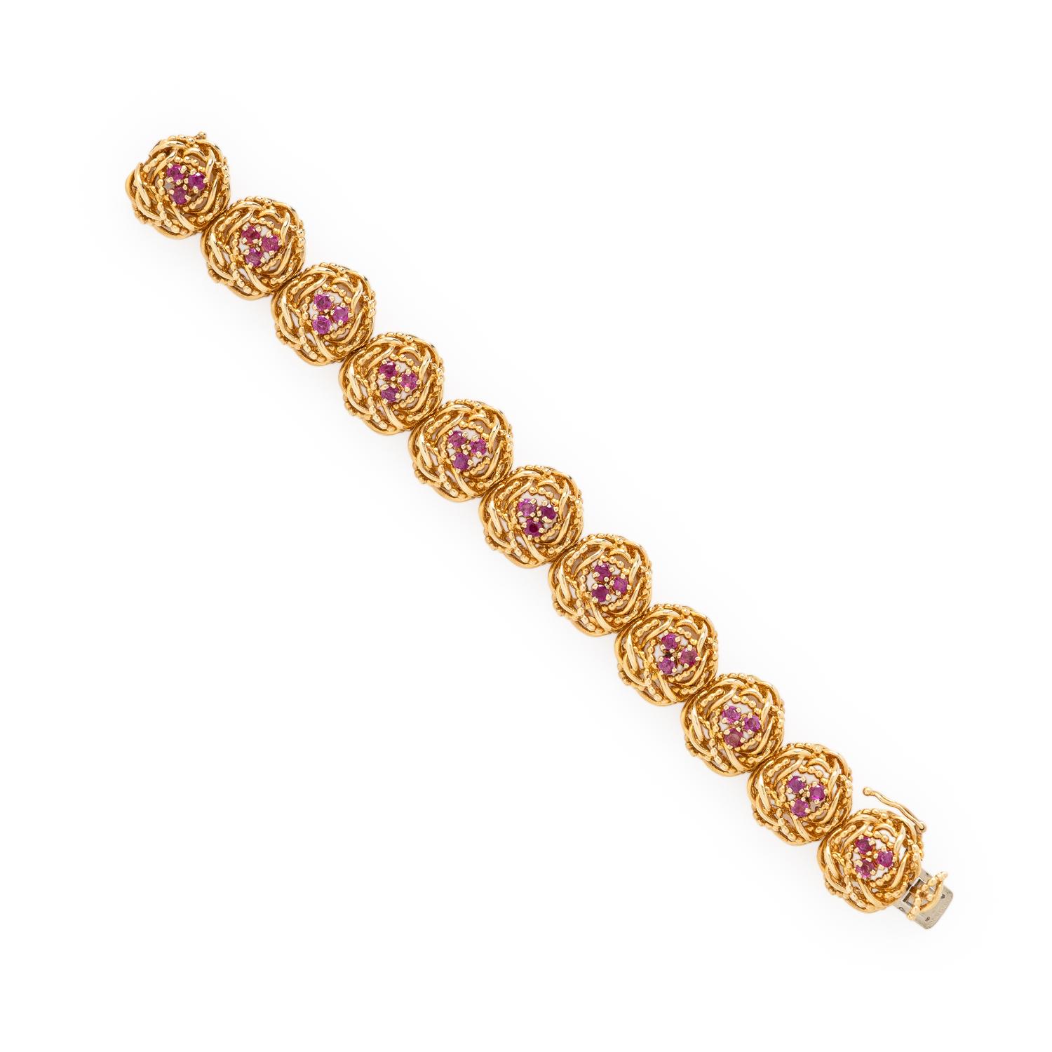 Tiffany & Co., Yellow Gold and Ruby Bracelet