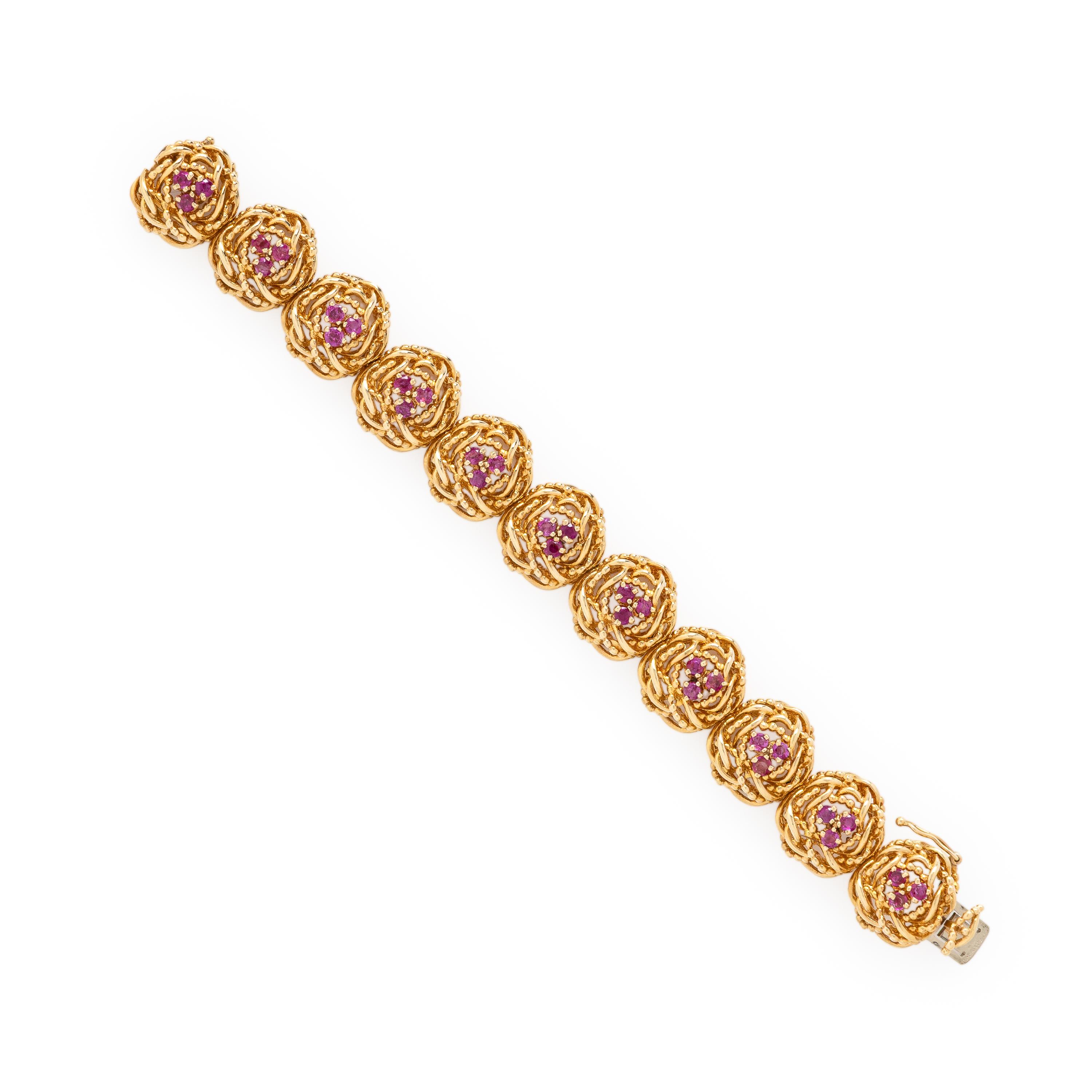 Tiffany & Co., Yellow Gold and Ruby Bracelet