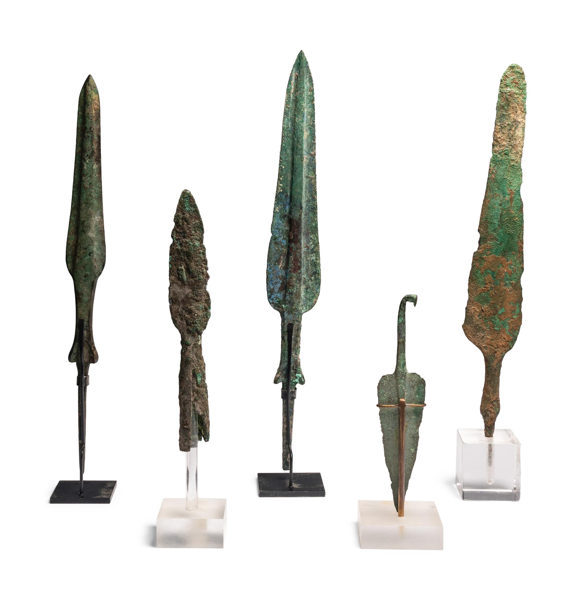 Five Luristan Bronze Spear Points