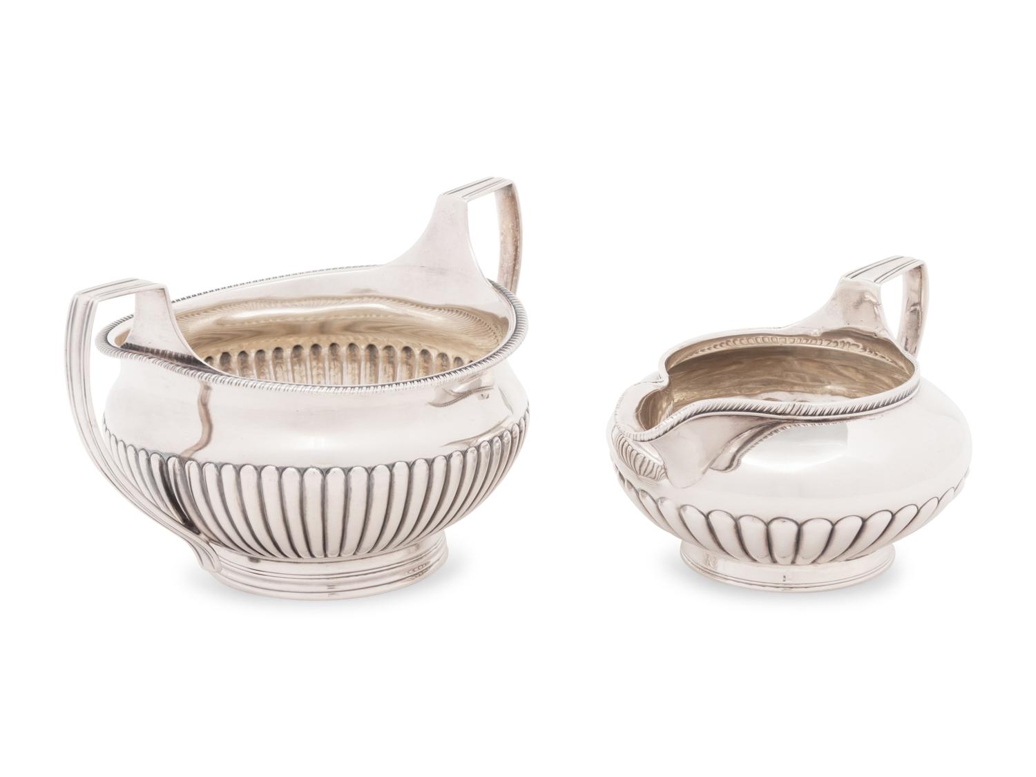 A George III Silver Creamer and Sugar Set