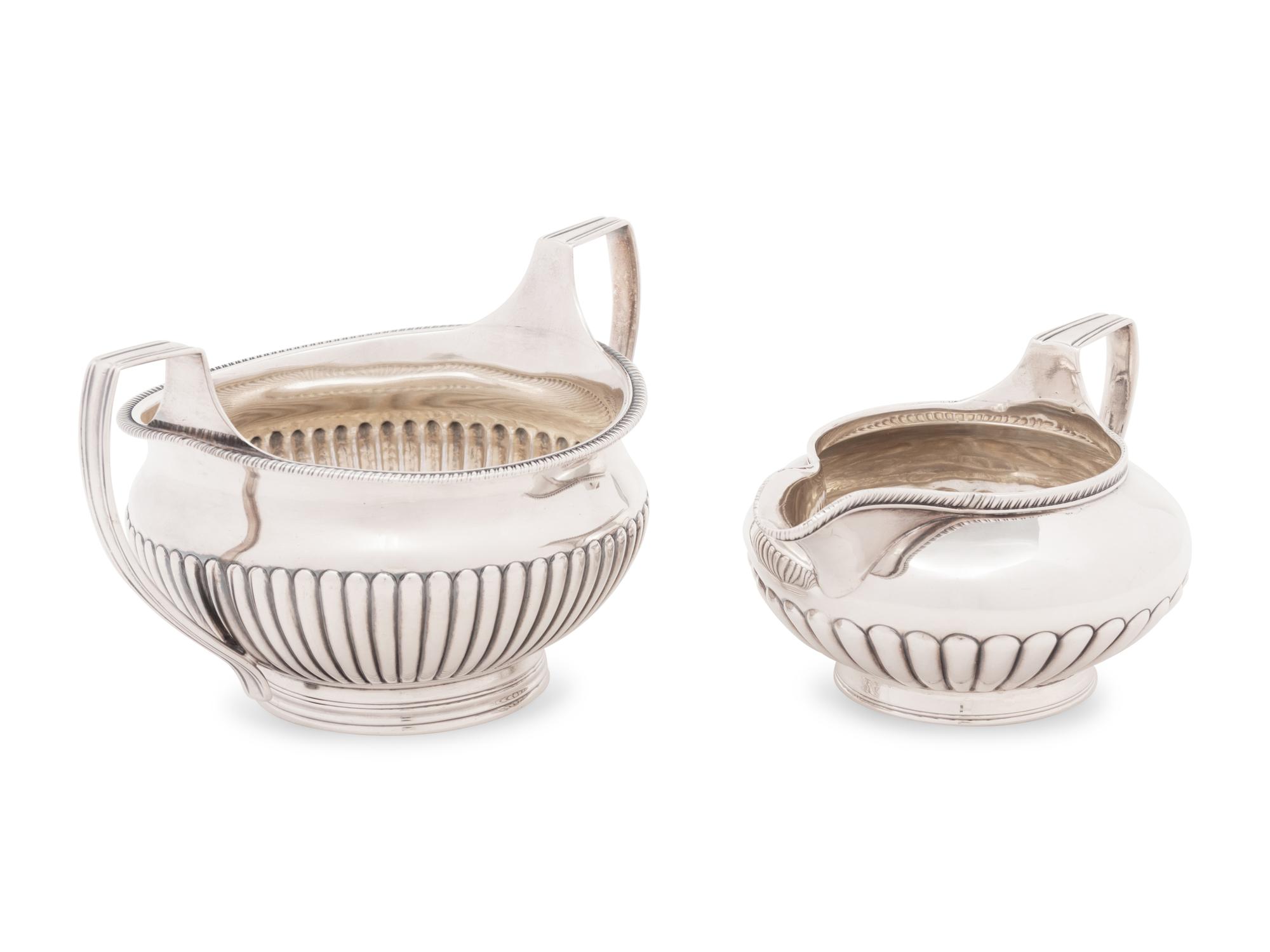 A George III Silver Creamer and Sugar Set
