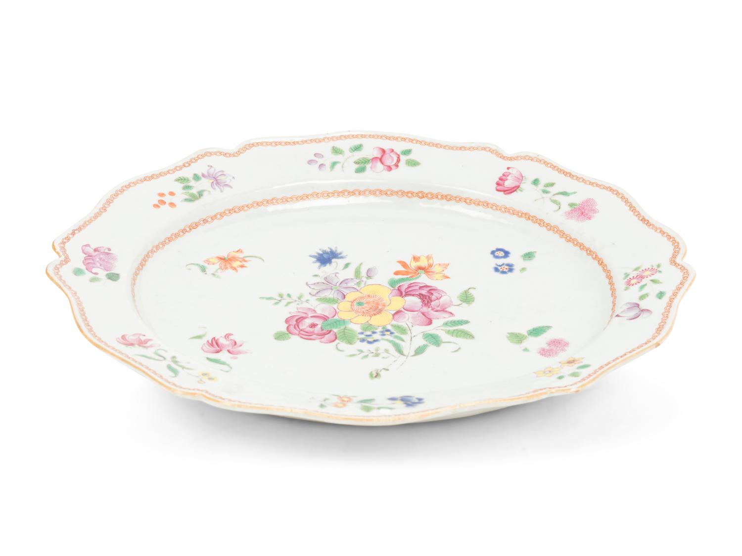 A Chinese Export Porcelain Platter and Five Plates