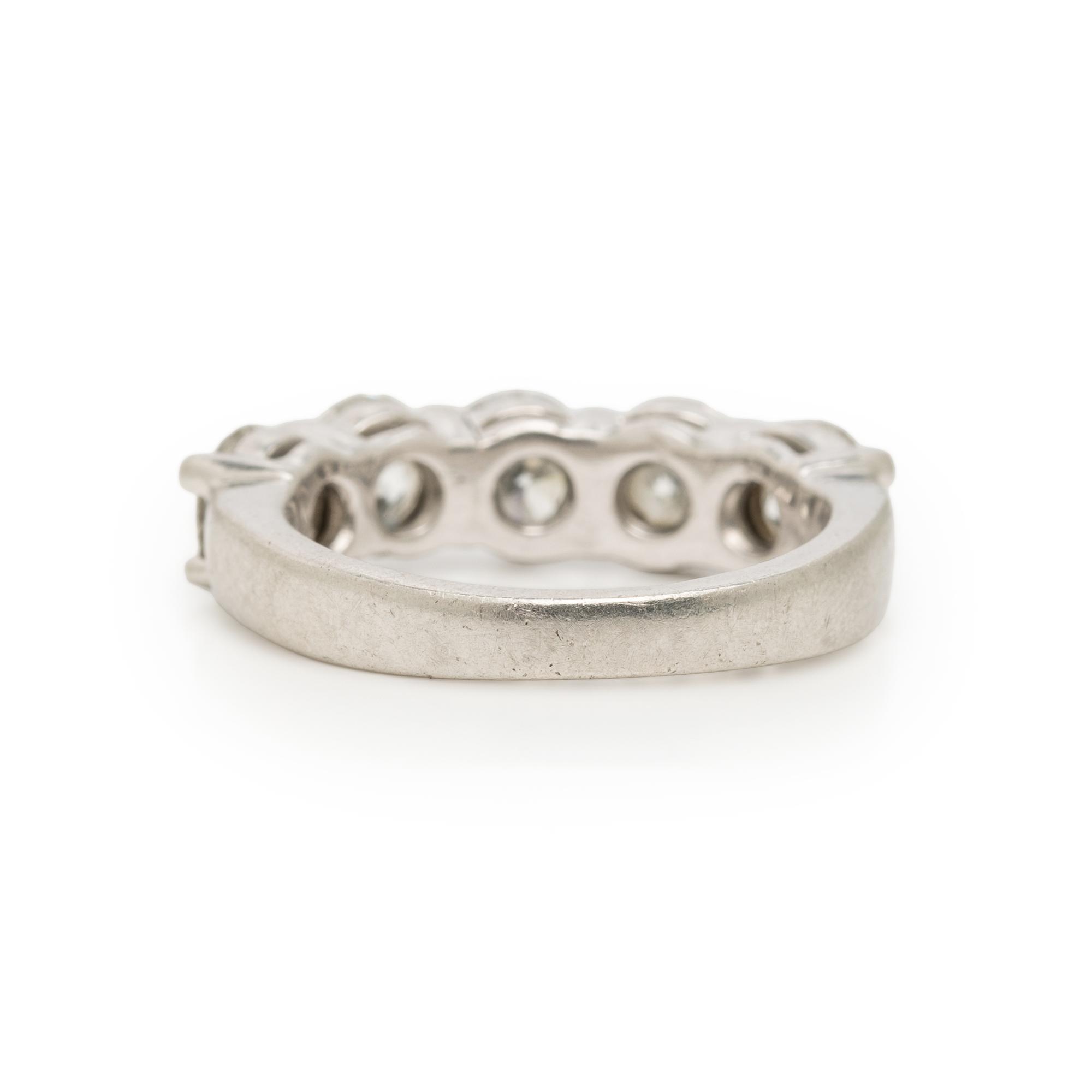 FIVE STONE DIAMOND AND PLATINUM RING
