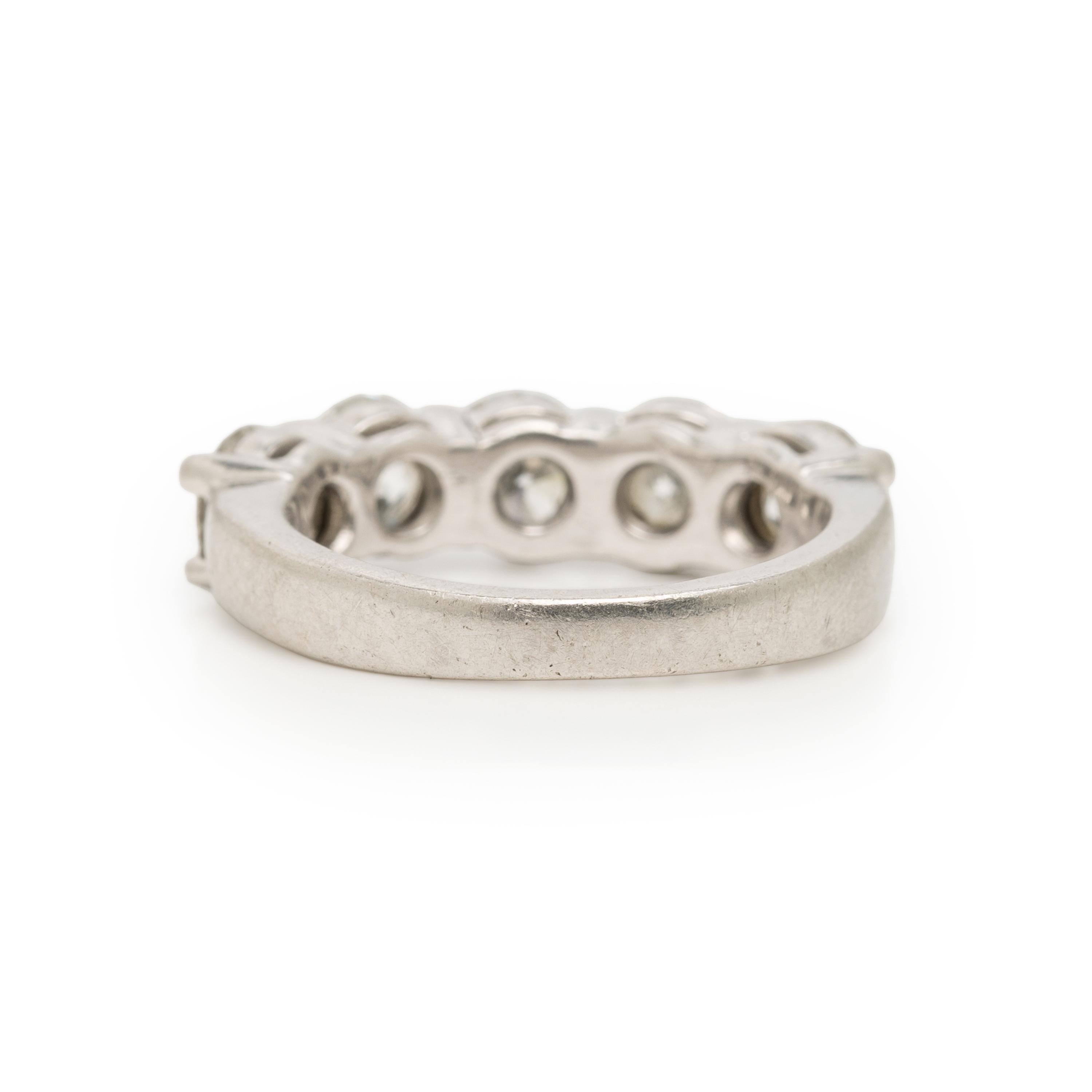 FIVE STONE DIAMOND AND PLATINUM RING