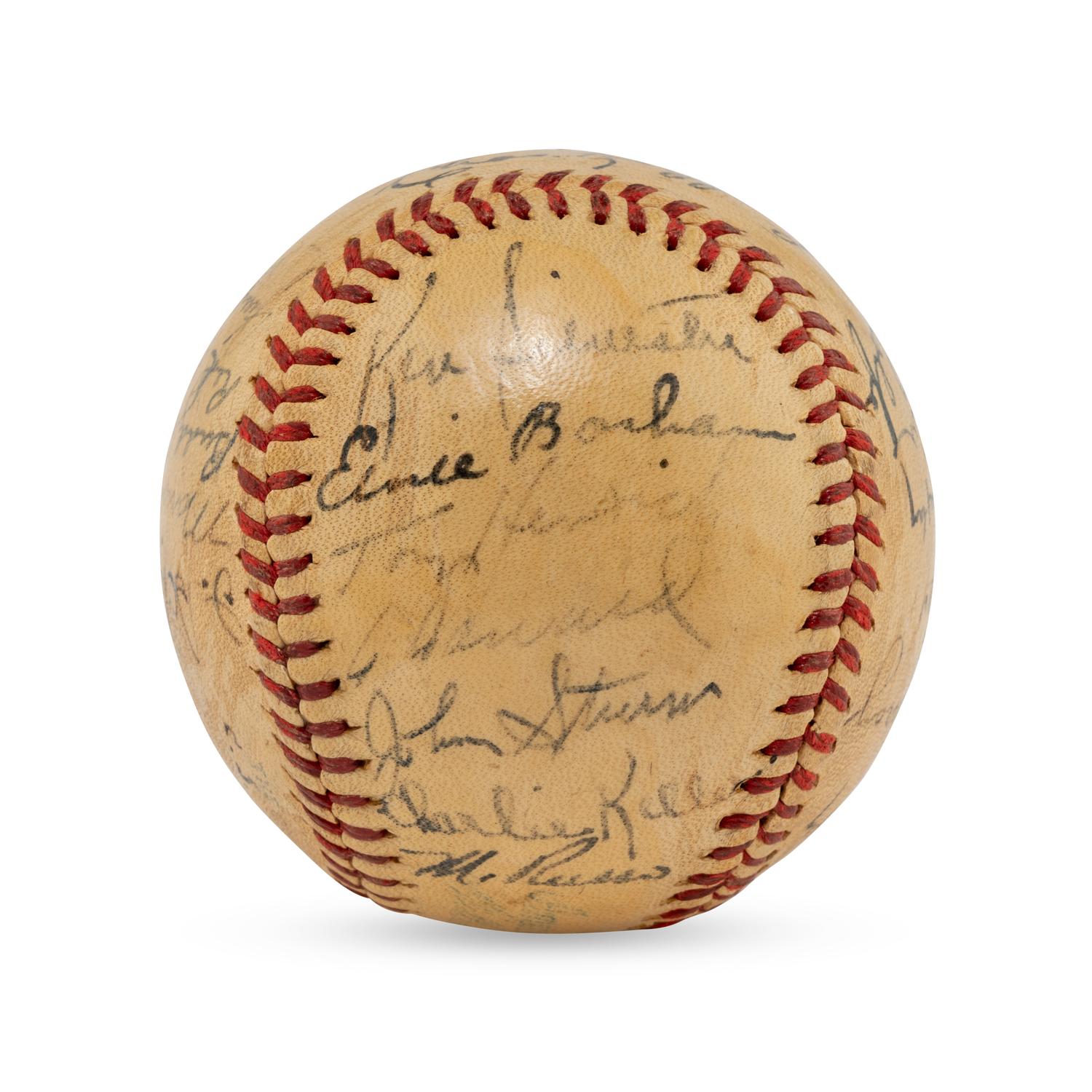 A 1941 World Series Champions New York Yankees Team Signed Autograph Baseball Featuring Joe DiMaggio (Beckett Authentication Services Letter of Authenticity)