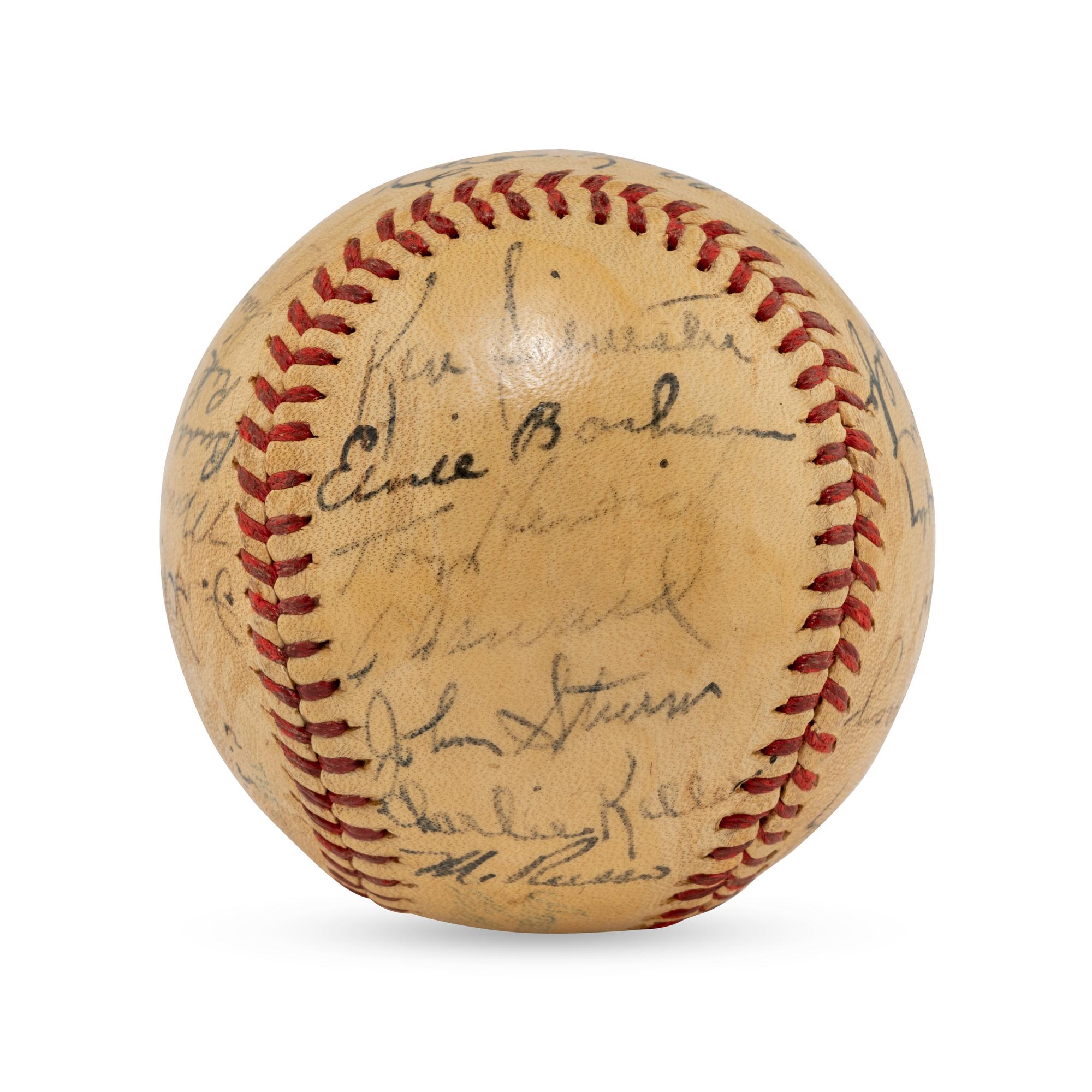 A 1941 World Series Champions New York Yankees Team Signed Autograph Baseball Featuring Joe DiMaggio (Beckett Authentication Services Letter of Authenticity)