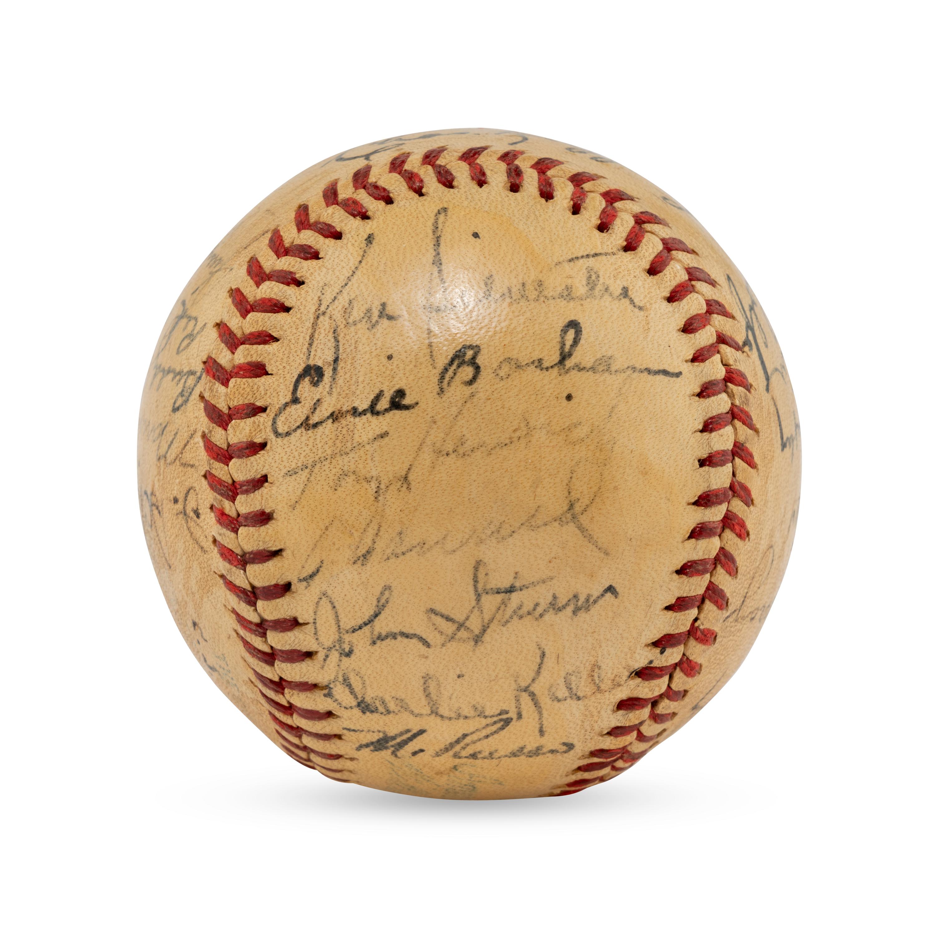 A 1941 World Series Champions New York Yankees Team Signed Autograph Baseball Featuring Joe DiMaggio (Beckett Authentication Services Letter of Authenticity)