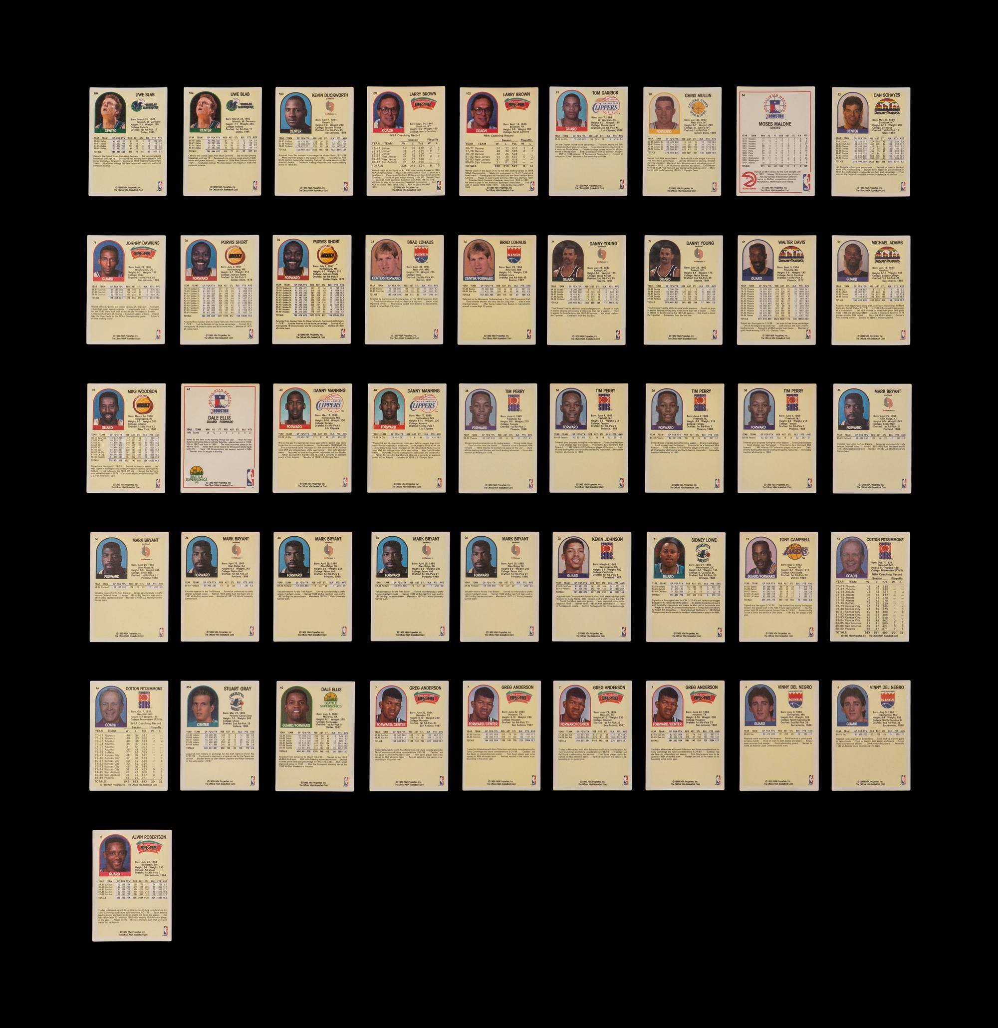 A Large Collection of 1989 Hoops Signed Autograph Basketball Cards (153)