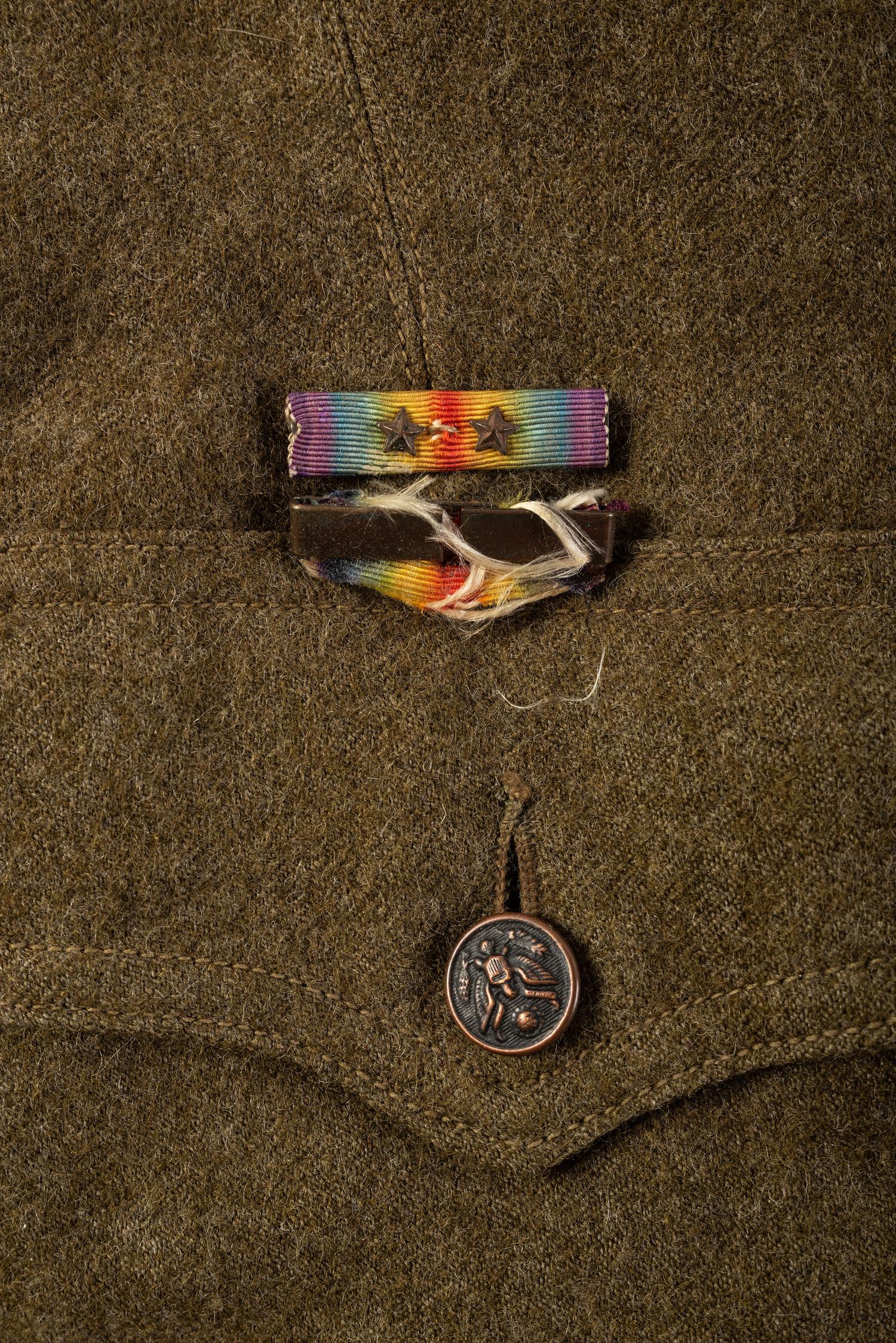 [WORLD WAR I]. Soldier's tunic issued to a member of the 92nd US Infantry, "Buffalo Soldiers."