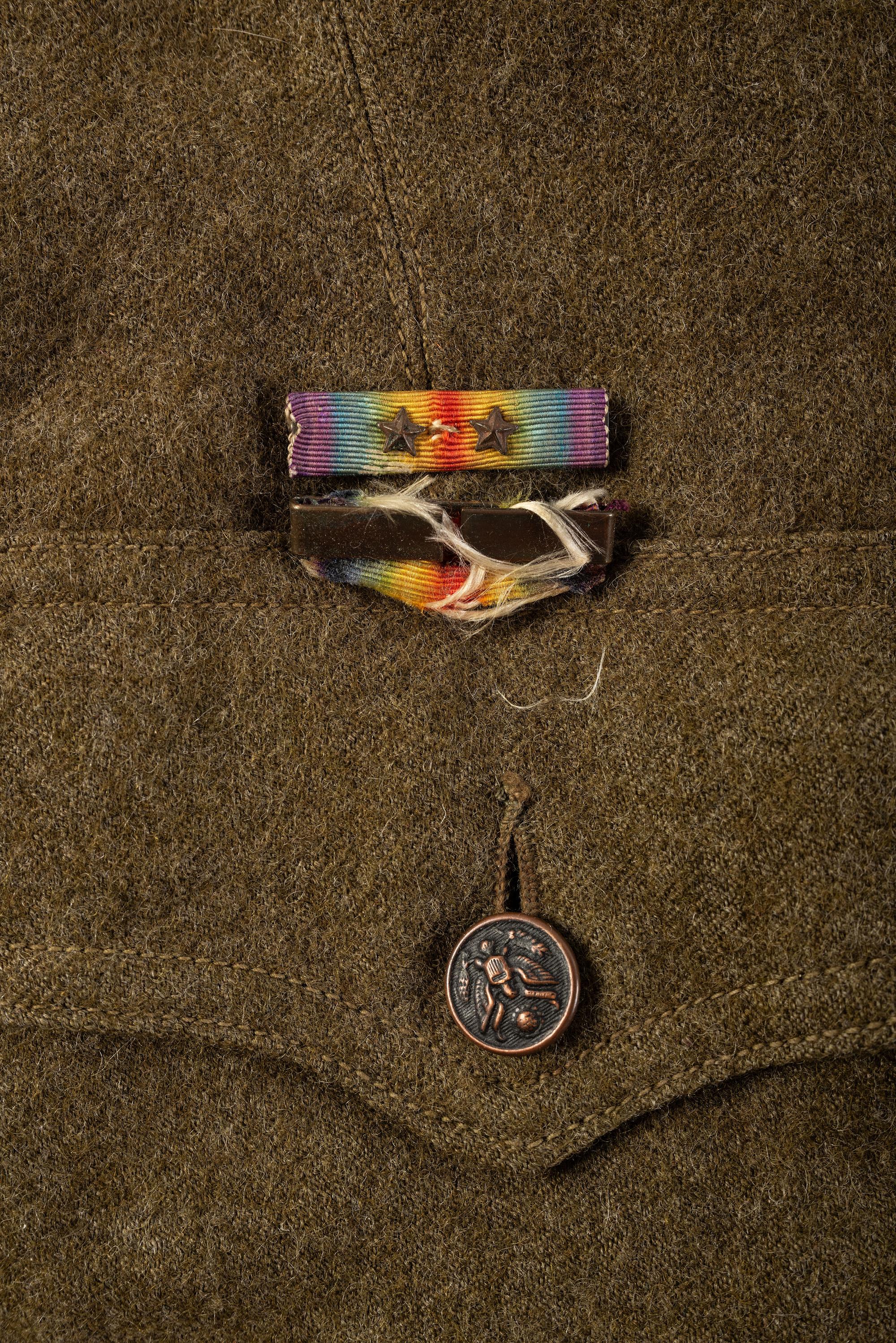 [WORLD WAR I]. Soldier's tunic issued to a member of the 92nd US Infantry, "Buffalo Soldiers."