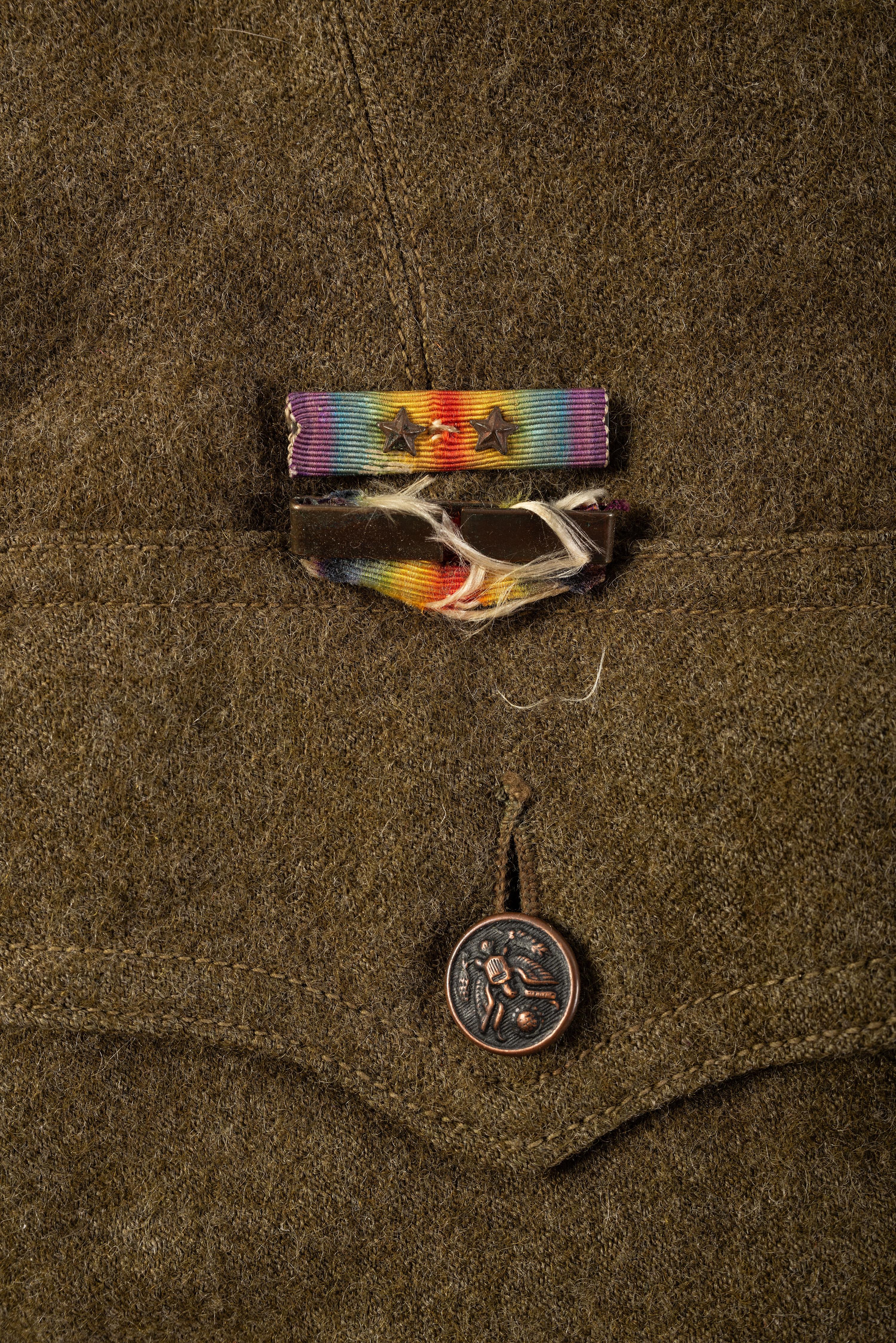 [WORLD WAR I]. Soldier's tunic issued to a member of the 92nd US Infantry, "Buffalo Soldiers."