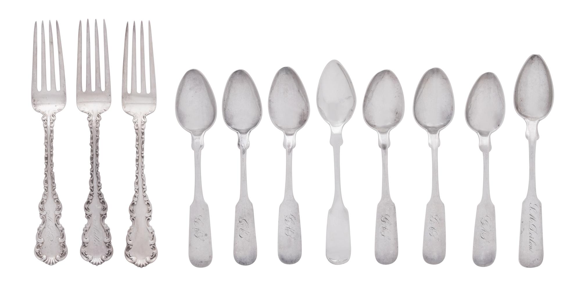 A Group of American Silver Flatware