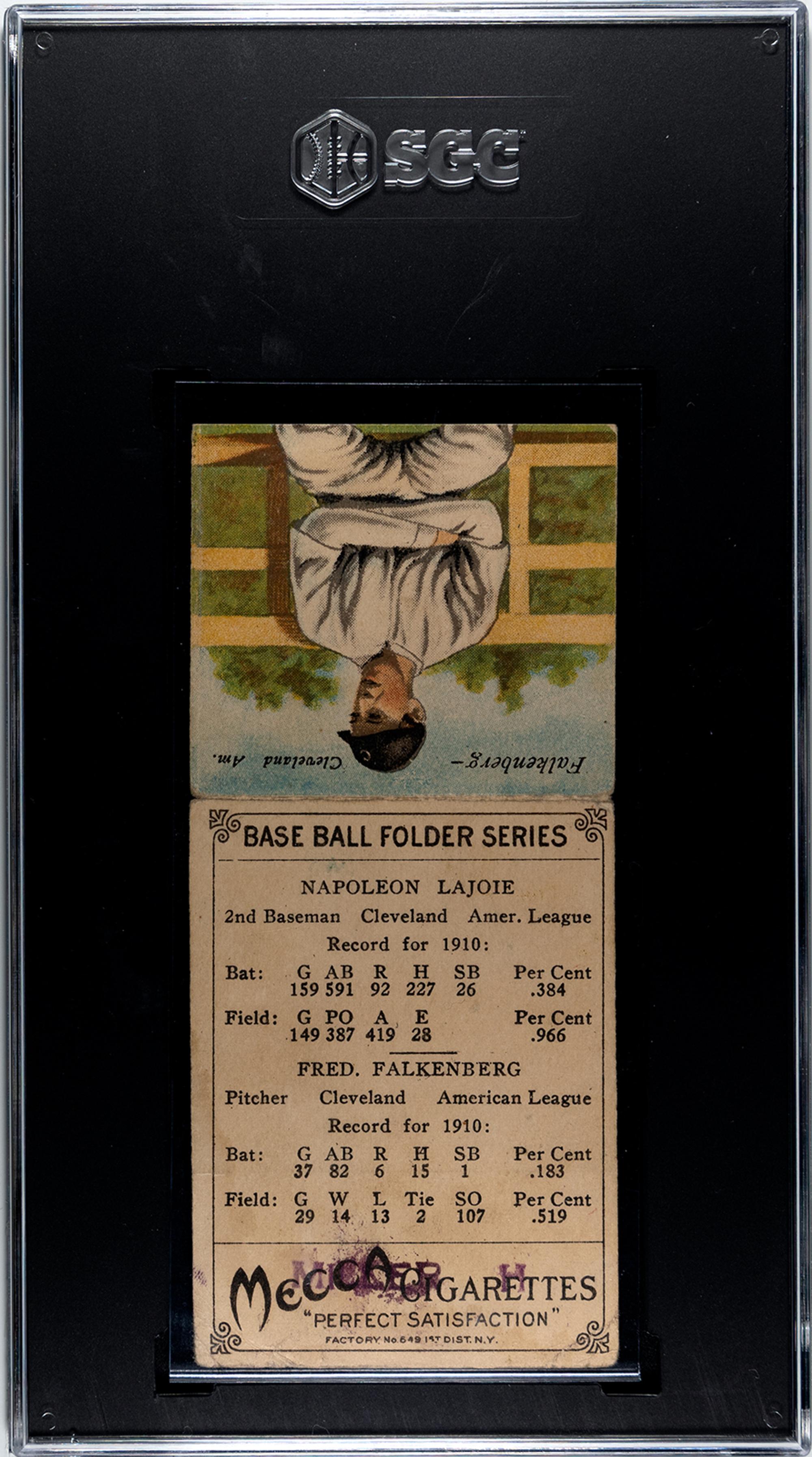 A 1911 Mecca Cigarettes T201 Napoleon Lajoie Double Folder Baseball Card (SGC 1)