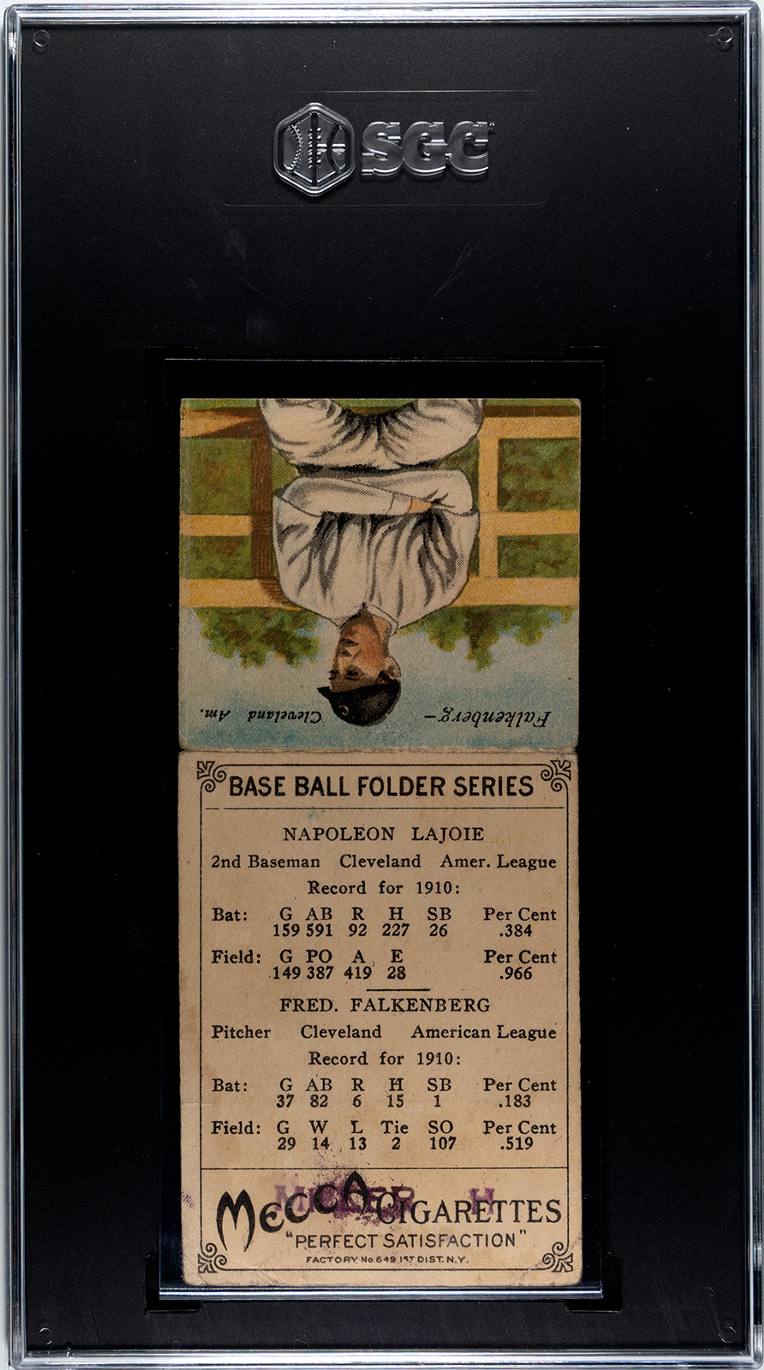 A 1911 Mecca Cigarettes T201 Napoleon Lajoie Double Folder Baseball Card (SGC 1)