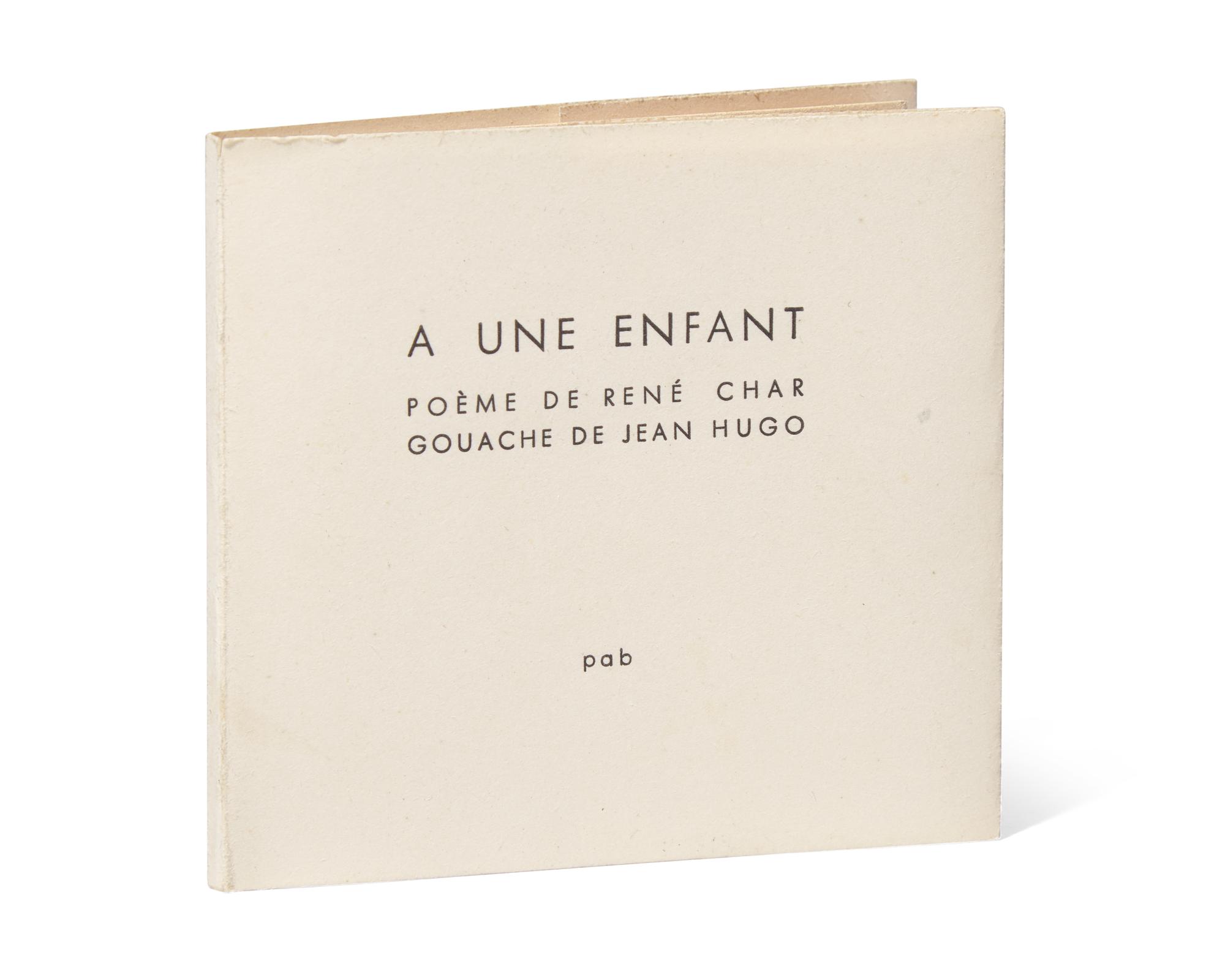 [Art] [Hugo, Jean] Char, René. À Une Enfant