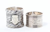 Two American Silver Napkin Rings, Gorham Mfg. Co., Providence, RI and Tiffany & Co., New York, NY, the Gorham example with gadroon and