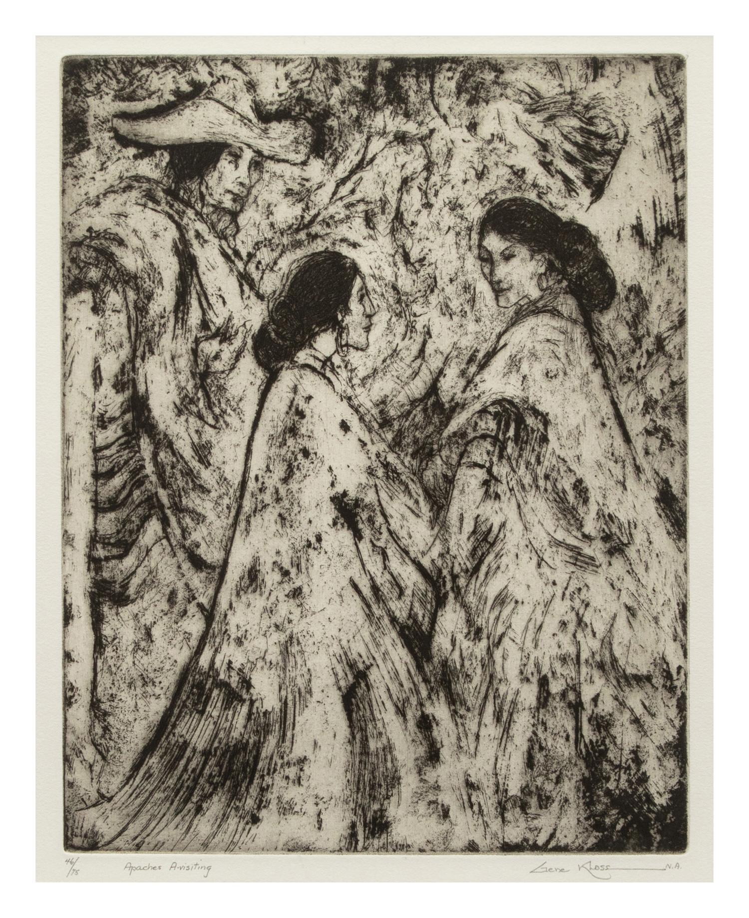 Two Works: Keresan Dancers edition 25/50 and Apaches A-Visiting edition 46/75