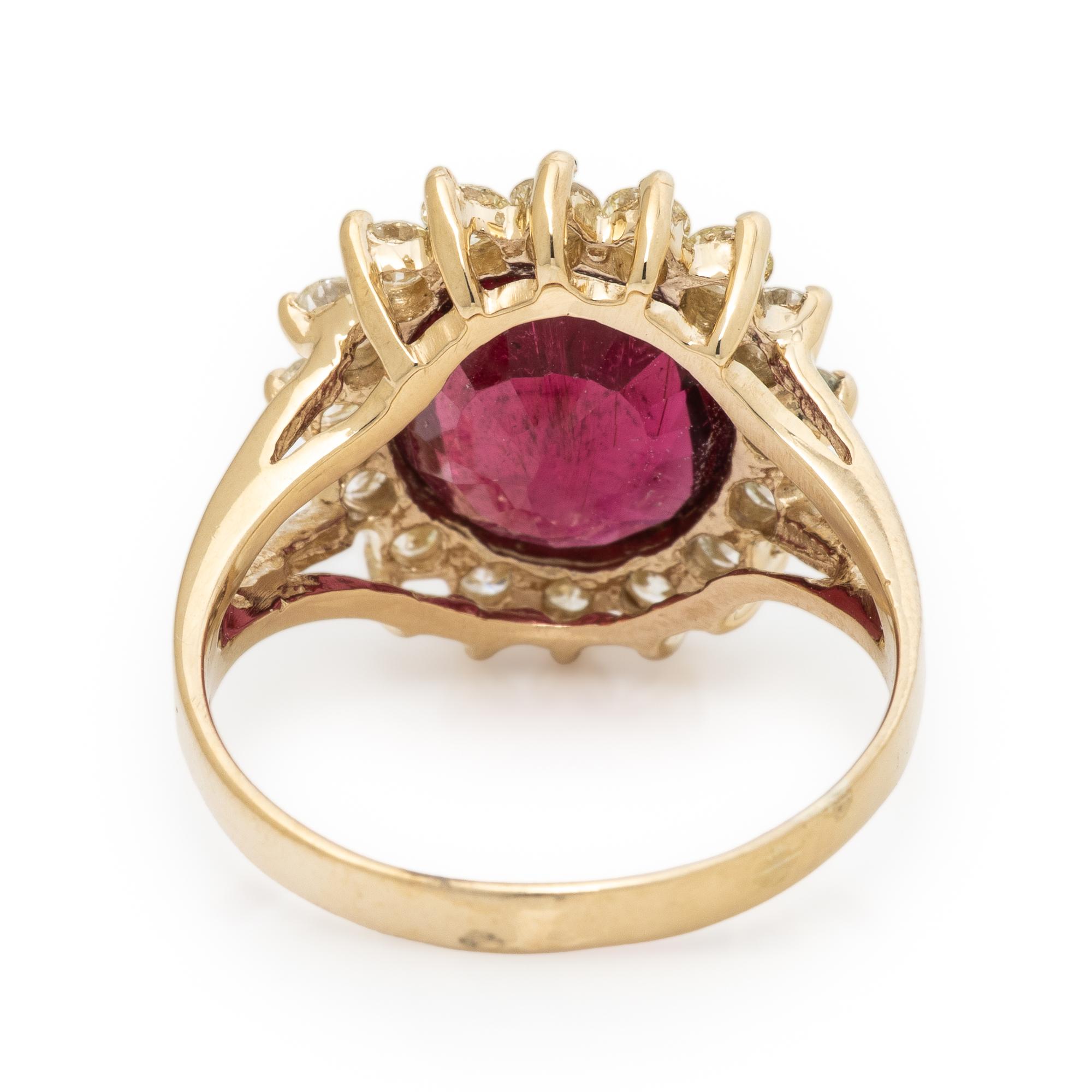 Rubellite Tourmaline and Diamond Ring