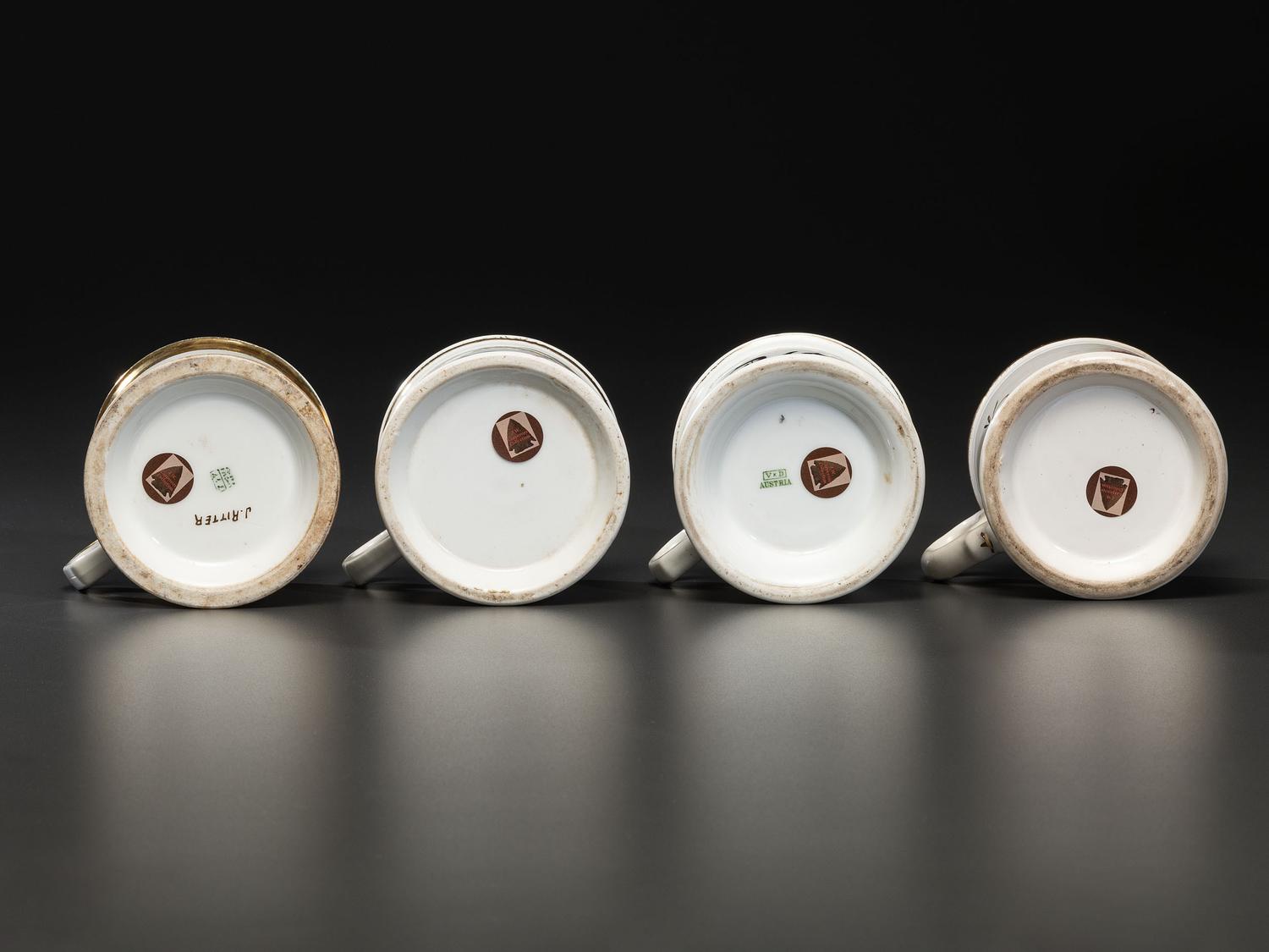 Four Porcelain Shaving Mugs
