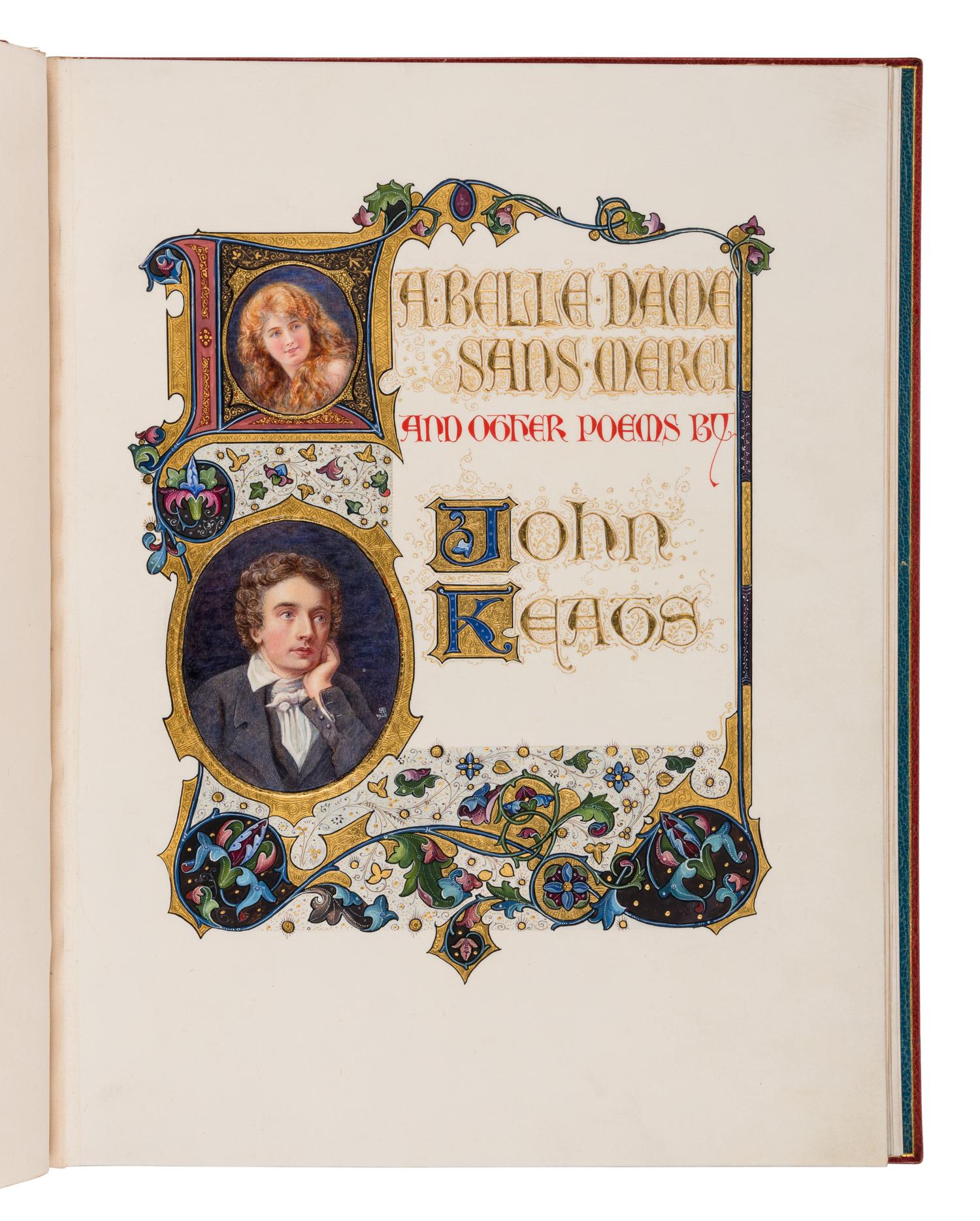 SANGORSKI, Alberto, calligrapher and illuminator. -- KEATS, John (1795-1821). "La Belle Dame sans Merci" -- "Ode on a Grecian Urn" -- "Ode to Psyche." London, 1928.