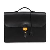 Hermès, Vintage Briefcase in Noir Box Leather