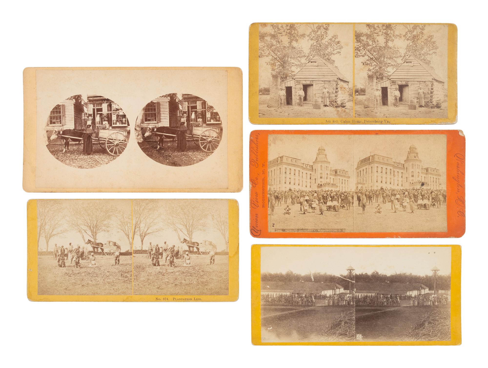 [African Americana] Group of 11 Stereoviews, Rare Image of the First Memorial Day Celebration.