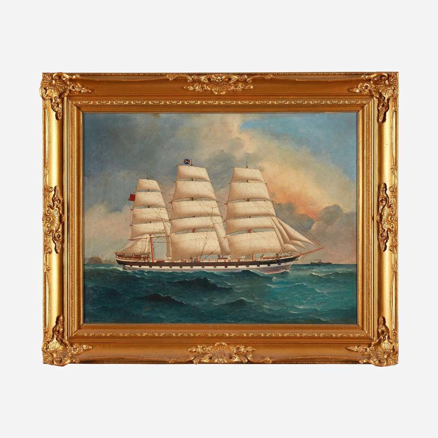William Edgar (Australian-American, 1870-c. 1918) The Cargo Schooner "Arctic Stream"