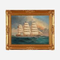 William Edgar (Australian-American, 1870-c. 1918) The Cargo Schooner "Arctic Stream"