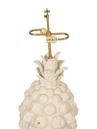 A Pair of White Painted Metal Pineapple-form Table Lamps