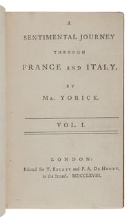 STERNE, Laurence (1713-1768). A Sentimental Journey Through France and Italy . London: T. Becket and P.A. De Hondt, 1768.