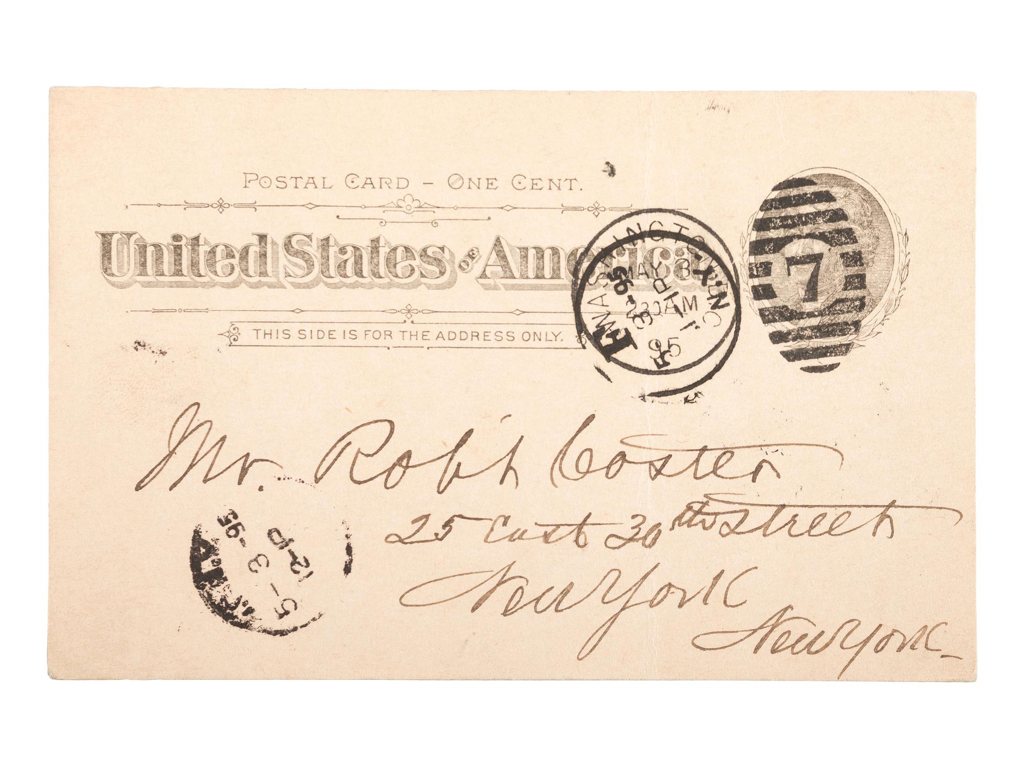 [CIVIL WAR - NAVY]. A group of 9 documents related to Robert Coster and his efforts to confirm the identity of the man who lashed Rear Admiral David G. Farragut to the rigging of the Hartford at the Battle of Mobile Bay.