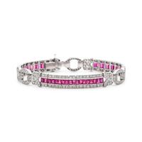 SYNTHETIC RUBY AND DIAMOND BRACELET