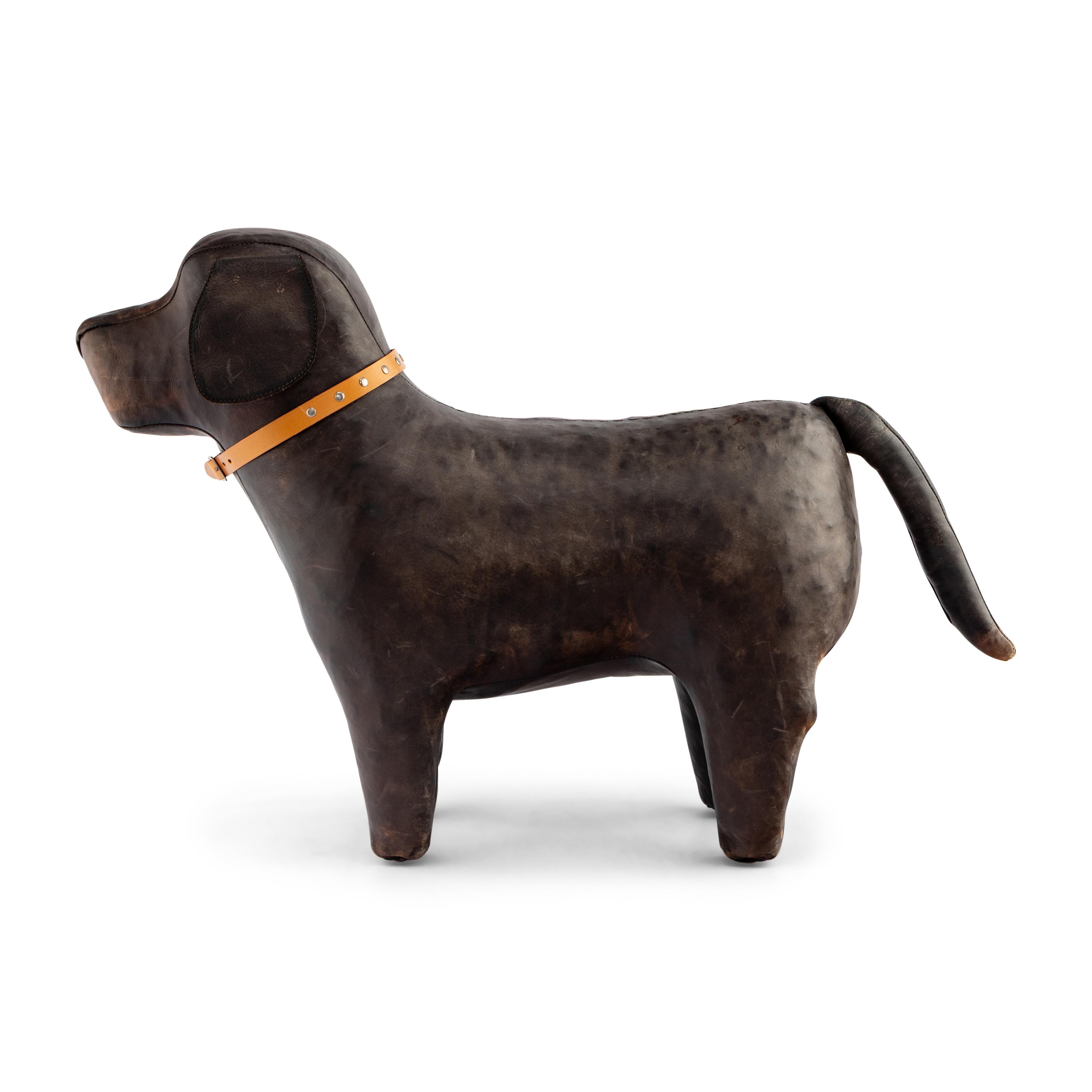An Omersa and Co. Leather Dog Footstool